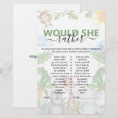 ワイルド・ワン・サファリ 彼女ならどっち?ベビーシャワーゲーム (正面/裏面)