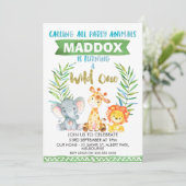 ワイルド・ワン・サファリ 1歳の誕生日パーティーへのご招待 招待状 (スタンド正面)