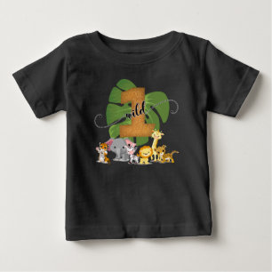 ワイルド·ワン·ジャングル1歳の誕生日シャツ ベビーTシャツ