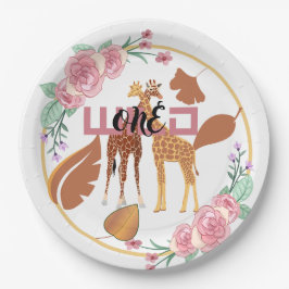 ワイルド・ワン ジャングル グリーン＆ゴールド バースデー パーティ ペーパー ペーパープレート