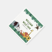 ワイルド・ワン ジャングル・サファリ ファースト バースデー パーティー スタンダードカクテルナプキン (角)