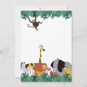 ワイルド・ワン・ジャングル・サファリ・ファースト・バースデー 招待状 (裏面)