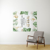 ワイルド・ワン ジャングル/サファリ 1歳誕生日パーティー 背景 タペストリー (インサイチュ(横))