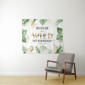 ワイルド・ワン ジャングル/サファリ 1歳誕生日パーティー 背景 タペストリー (インサイチュ(横))