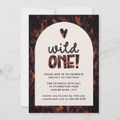 ワイルド・ワン・ジャングル・トルトワシェル・サファリ第1誕生日 招待状 (正面)