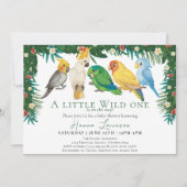 ワイルド・ワン トロピカル エキゾチック パラッツ ベイビー シャワー 招待状 (正面)