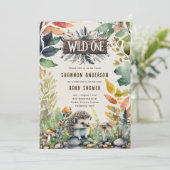 ワイルド・ワン ハリネズミ 赤ちゃん 森の動物 招待状 (スタンド正面)