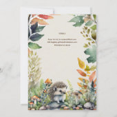 ワイルド・ワン ハリネズミ 赤ちゃん 森の動物 招待状 (裏面)