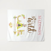 ワイルド・ワン パーソナライズド ガール ファースト バースデー タペストリー (正面(横))