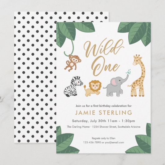 ワイルド・ワン ファーストバースデー招待状 招待状 (正面/裏面)