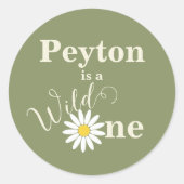 ワイルド・ワン ファーストバースデー グリーン ラウンドシール (正面)