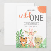 ワイルド・ワン ファーストバースデー 招待状 (正面/裏面)