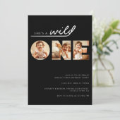 ワイルド・ワン・ブラックお洒落の誕生日 招待状 (スタンド正面)