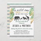ワイルド·ワン·ベイビー·シャワー·招待状発表 招待状 (正面/裏面)