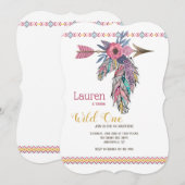 ワイルド・ワン・ボホ・スタイルの招待状 招待状 (正面/裏面)