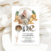 ワイルド・ワン モダン 男女兼用 1歳誕生日 招待状