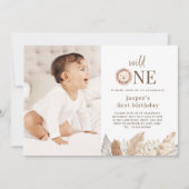 ワイルド・ワン・ライオン・ニュートラル・リーフ フォト インビテーション (正面)