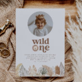 ワイルド・ワン・ラウンド・フォト・バースデー・招待状 招待状