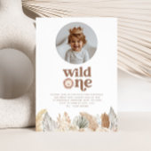 ワイルド・ワン・ラウンド・フォト・バースデー・招待状 招待状
