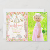 ワイルド·ワン·招待状·ガール·ワイルド·ワン1歳の誕生日 招待状 (正面)