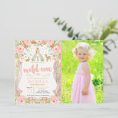 ワイルド·ワン·招待状·ガール·ワイルド·ワン1歳の誕生日 招待状 (スタンド正面)