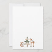 ワイルド・ワン 森の動物 妊娠 招待状 (裏面)