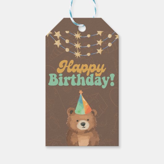 ワイルド・ワン：活気ある1歳の誕生日に参加 ギフトタグ (正面)