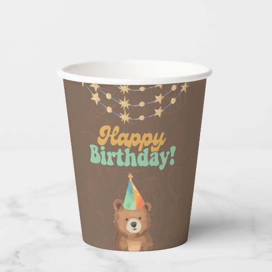 ワイルド・ワン:活気ある1歳の誕生日に参加 紙コップ (正面)