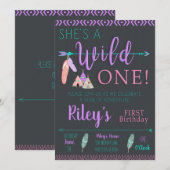 ワイルド・ワン 誕生日招待状 招待状 (正面/裏面)