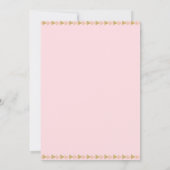 ワイルド・ワン 1歳誕生日パーティー ガール トライバル ピンク ゴールド 招待状 (裏面)