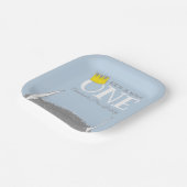 ワイルド・ワン – 1st Birthday Crown Blue ペーパープレート (傾斜あり)