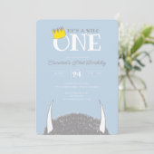 ワイルド・ワン – 1st Birthday Crown Blue 招待状 (スタンド正面)