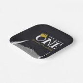 ワイルド・ワン – 1th Birthday Crown Chalkboard ペーパープレート (傾斜あり)