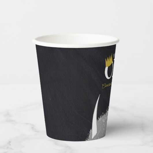 ワイルド・ワン – 1th Birthday Crown Chalkboard 紙コップ (正面)