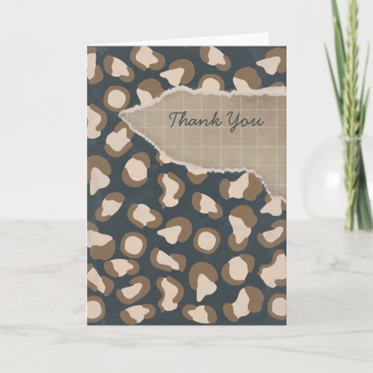 ワイルド ヴィンテージ パンサーにインスパイアされた サンキューカード (正面)