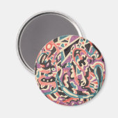 「ワイルド」抽象芸術冷蔵庫アート マグネット (正面/裏面)