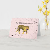 ワイルドAbout You Valentine Tiger Kids Classroom Post カード (黄色い花)