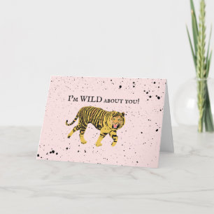 ワイルドAbout You Valentine Tiger Kids Classroom Post カード