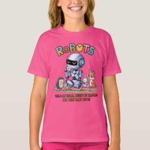 🤖ワイルドatハートロボットカートゥーンピクニックインウッズ tシャツ