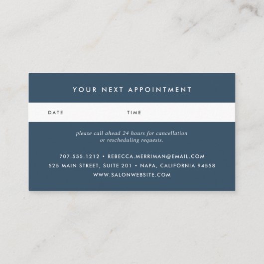 ワイルドAzureアポイントメントカード 予約カード (裏面)