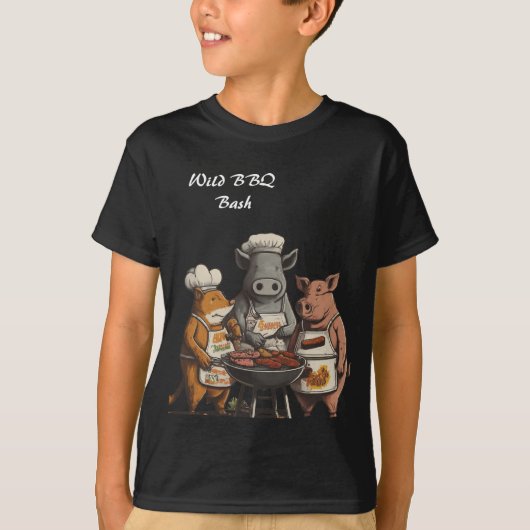 ワイルドBBQ Bashブラック Tシャツ (正面)