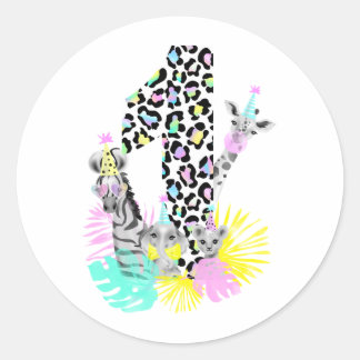 ワイルドONE誕生日シール ラウンドシール