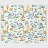 ワイルドthingワイルドワンサファリアニマルウォーター色の子供 ラッピングペーパー (フラット)