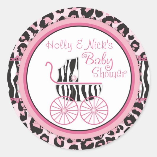 ワイルドThing Cheetah & Zebraプリントシール3 ラウンドシール (正面)