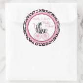 ワイルドThing Cheetah & Zebraプリントシール3 ラウンドシール (バッグ)