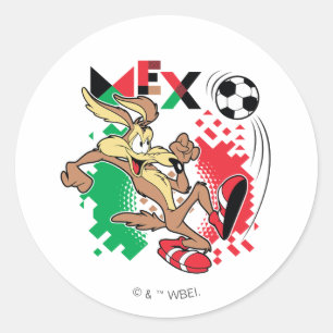 ワイル・E・コヨーテ™ メキシコ サッカー グラフィック ラウンドシール