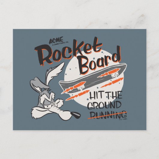 ワイル・E・コヨーテ™ ACME ロケットボード ポストカード (正面)