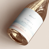 ワイレアウォーターカラーミニマリストエレガントビーチ結婚式 スパークリングワインラベル