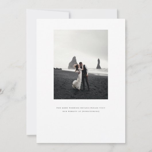 ワイレアウォーターカラーミニマリストエレガントビーチ結婚式 招待状 (裏面)