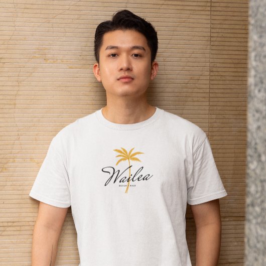 ワイレアビーチマウイミニマルヴィンテージスタイルビーチウエア Tシャツ